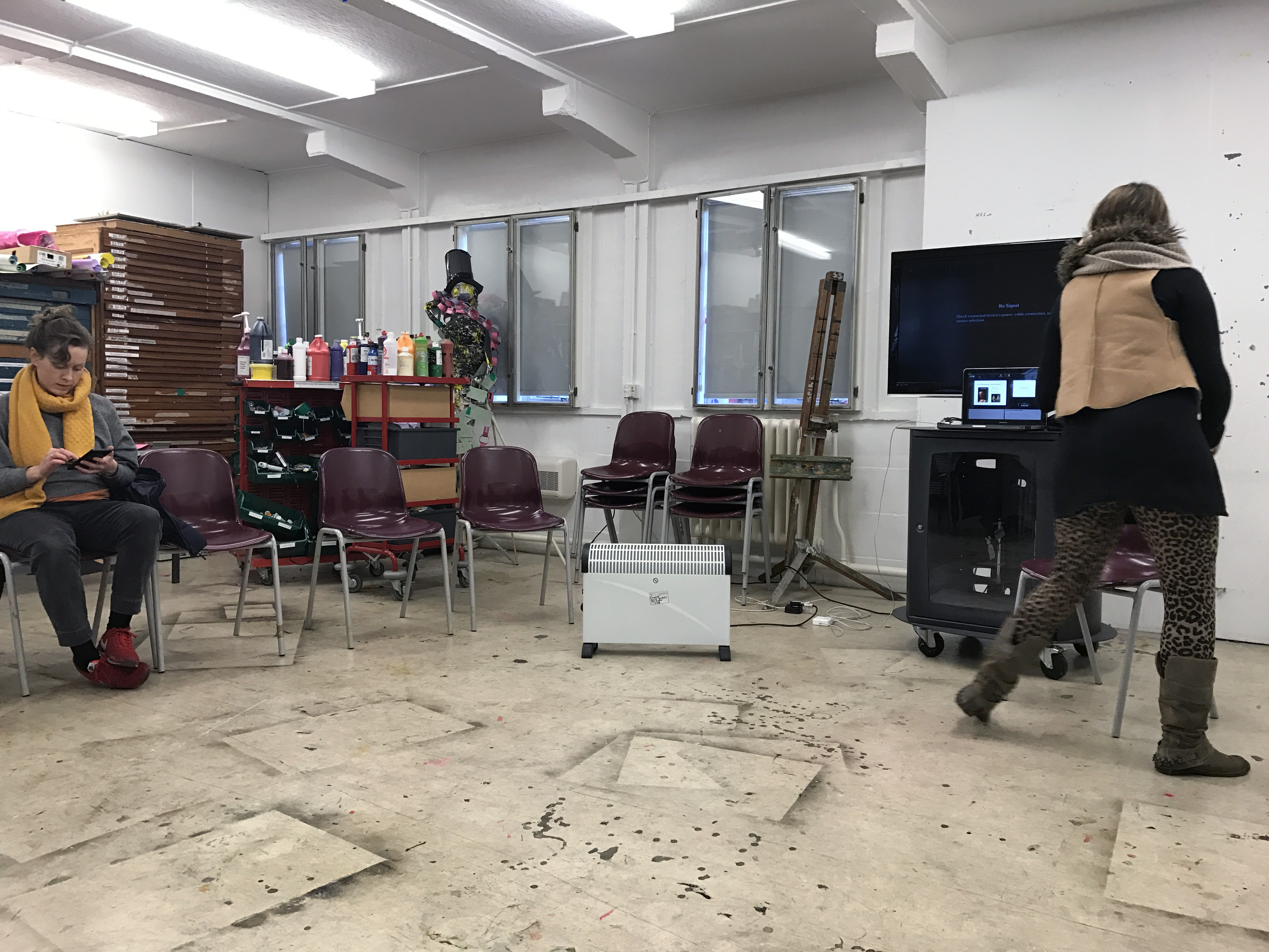 Art therapy group in an art studio