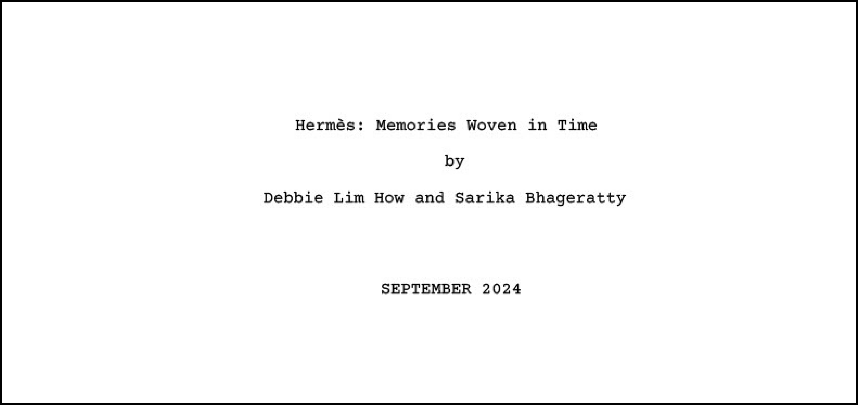 Script cover of Hermes - Memories Woven in Time